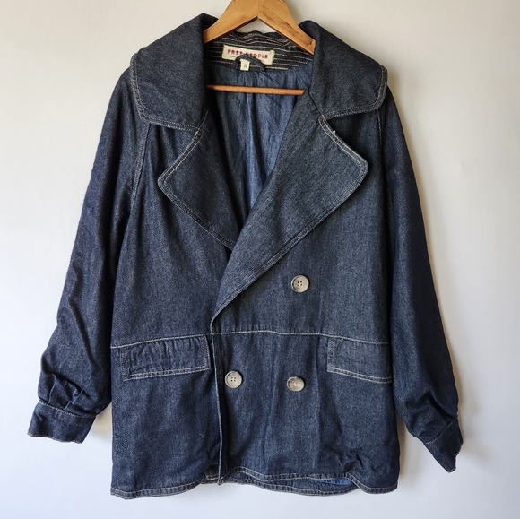 Free People 'Street Car' Denim Coat size S - Picture 2 of 14